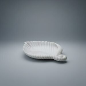 Makrana White Marble Leaf-Shaped Decorative Bowl