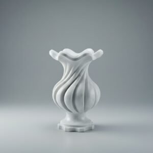 Twisted Makrana White Marble Decorative Accent