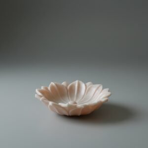 Handcarved Makrana Pink Marble Flower Petal Decorative Bowl