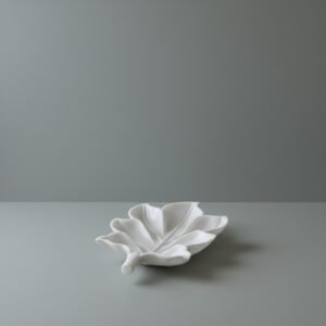 Makrana White Marble Leaf-Shaped Decorative Bowl