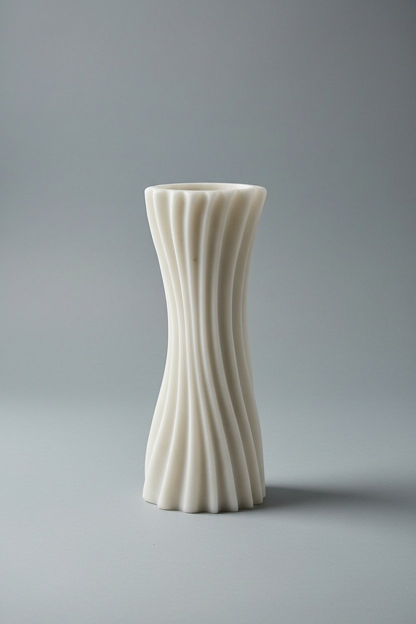 Makrana White Marble Modern Wavy Sculpture