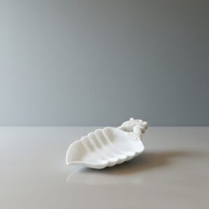 Makrana White Marble Decorative Bowl with Peacock Handles