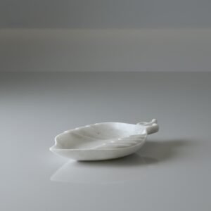 Handcarved Makrana White Marble Deep Bowl with Twisted Handle