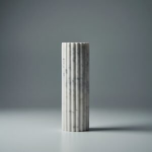 White Makrana Marble Grooved Vase