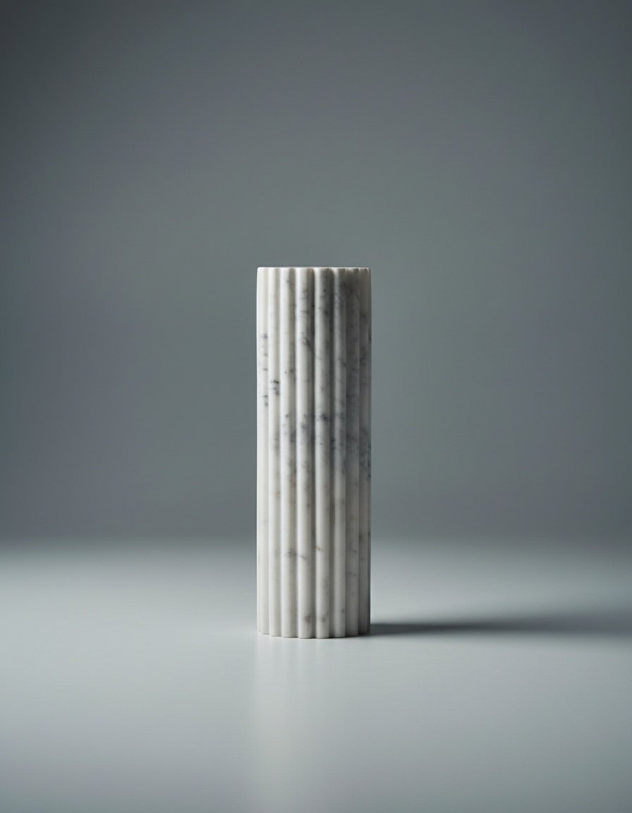 White Makrana Marble Grooved Vase
