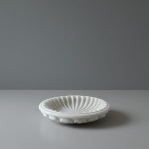 Makrana White Marble Ashoka Chakra Decorative Bowl