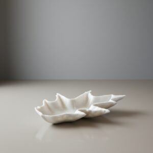 Makrana White Marble Decorative Bowl – Wildflower Leaf