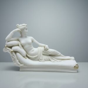 Serene Repose Marble Reclining Lady Sculpture