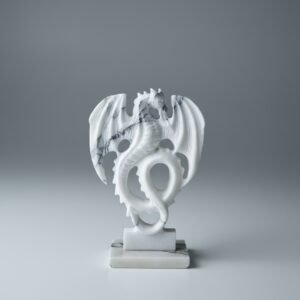 Hand-Carved Marble Dragon Statue — Guardian of Power, Courage & Mystic Energy