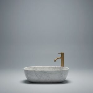 Verona Oval Marble-Pattern Vessel Basin – Contemporary Finish