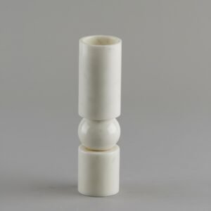 Handcarved Natural White Marble Candle Holder