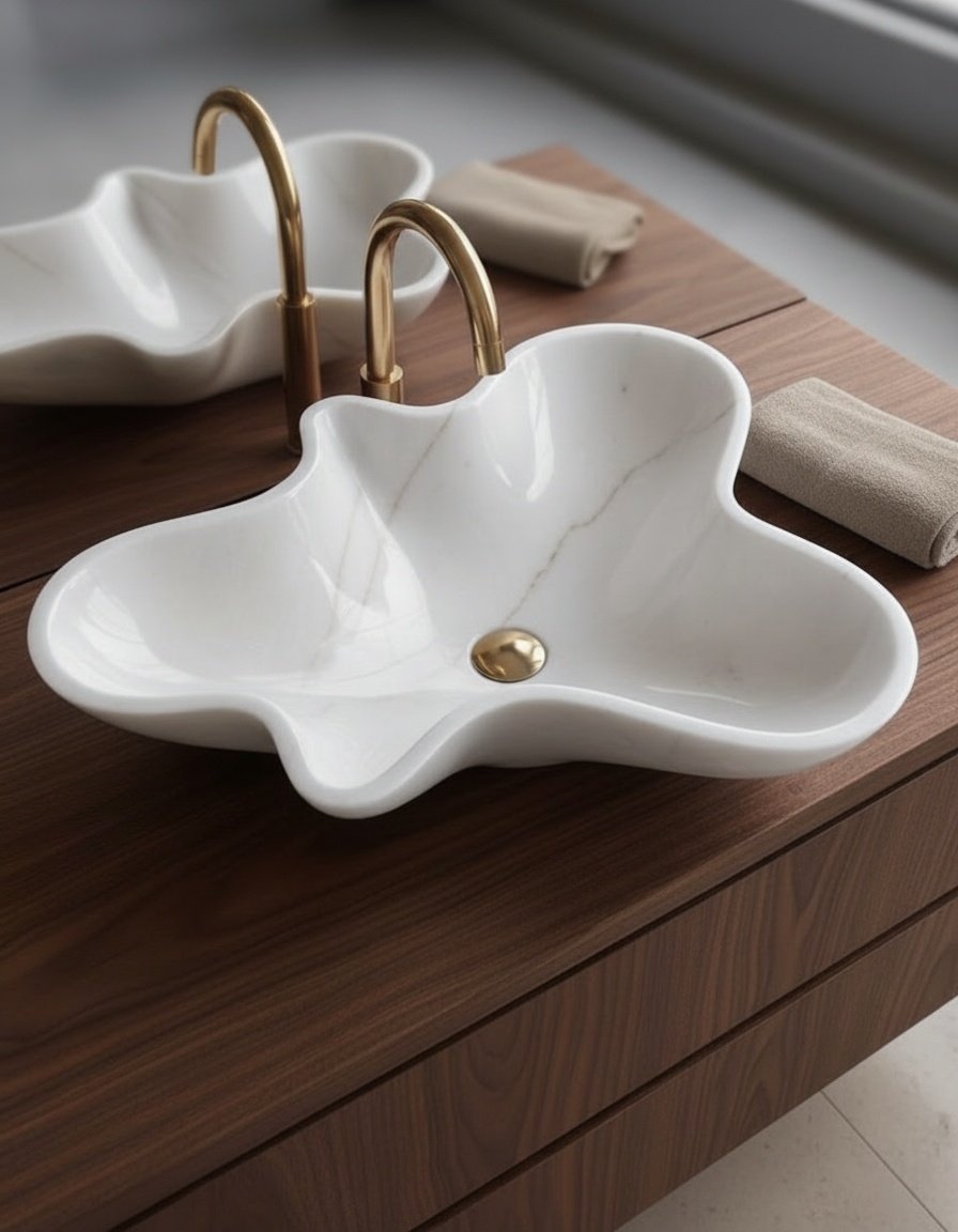 Onda Flow Marble Vessel Basin
