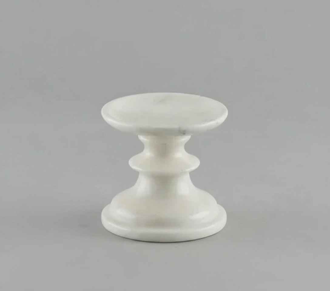 Vintage-Inspired Handcrafted White Marble Candle Holder
