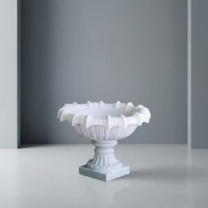 Makrana White Marble Handcrafted Planter Pot