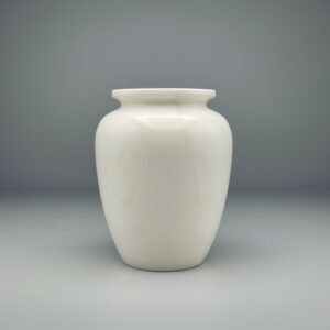 Unique Pure White Marble Vase Hand-Carved Natural Stone Minimalist Decor