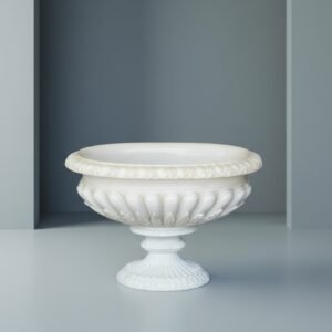 Makrana White Marble Hand-Carved Planter