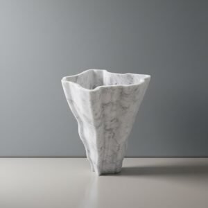 Ripple Crest Freestanding Sculptural Marble Basin