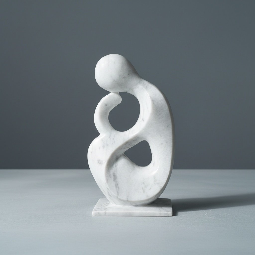 Fluidity Modern Abstract Marble Sculpture with Smooth Curves