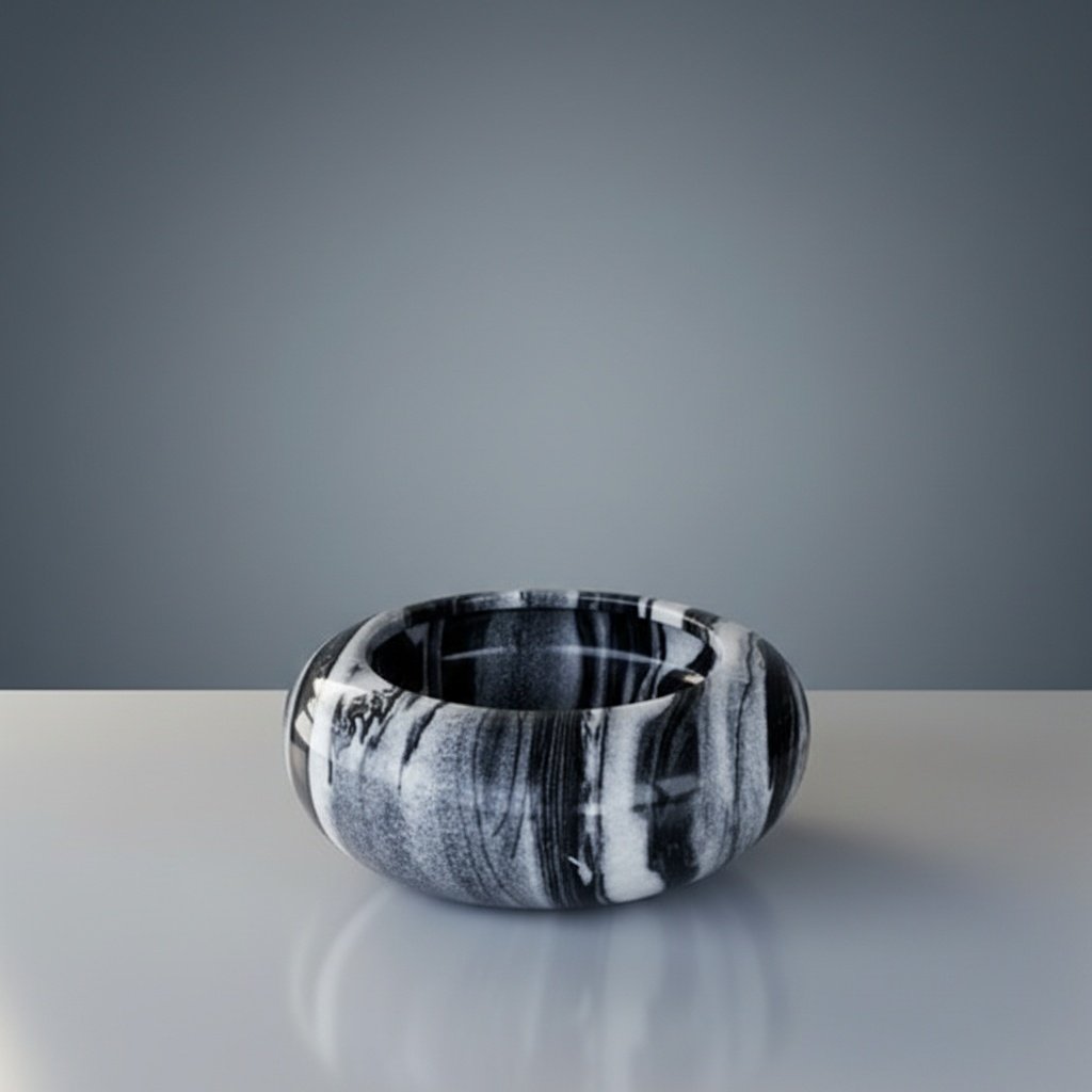 Midnight Vein Black Marble Vessel Sink