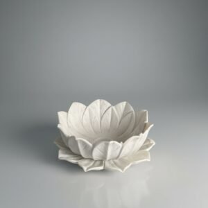 Lotus Blossom Hand-Carved Marble Vessel Basin