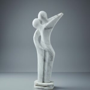 Eternal Embrace Handcrafted Abstract Marble Couple Sculpture