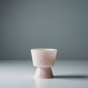Handcrafted Blush Pink Marble Pedestal Candleholder