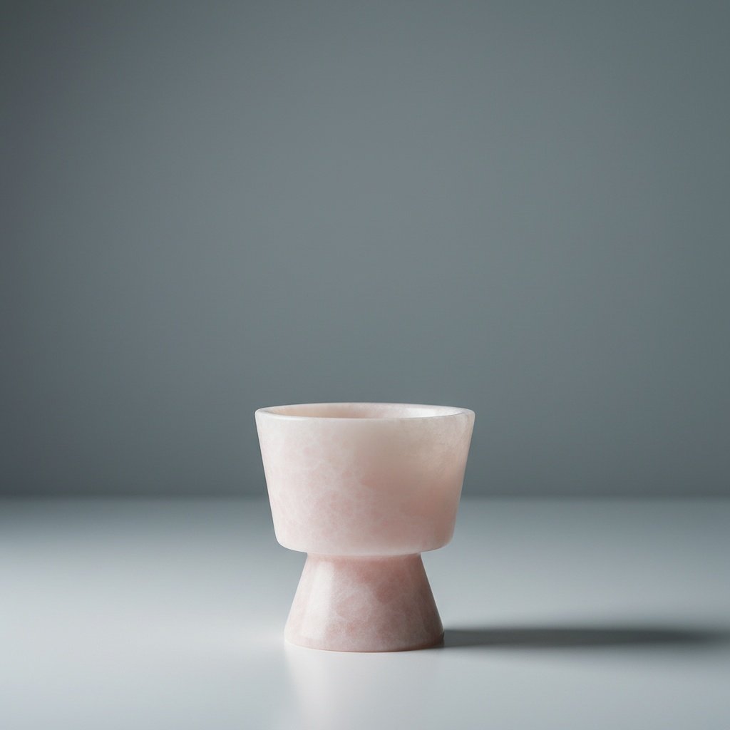 Handcrafted Blush Pink Marble Pedestal Candleholder