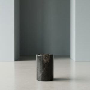 Handcrafted Vintage Black Marble Pen Holder Desk Organizer