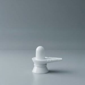 Smooth White Marble Shiva Lingam with Yoni Base