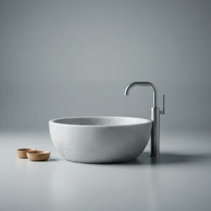 Beige Marble Bathroom Sink - Handcrafted Natural Stone Basin