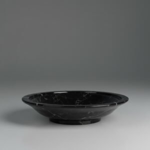 Hand-Carved Black Marble Serving Bowl & Table Centerpiece