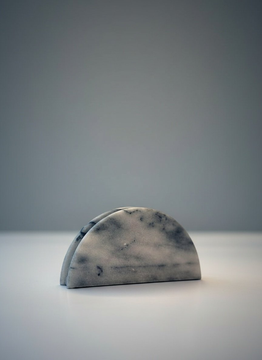 Handmade Vintage White Marble Napkin Holder