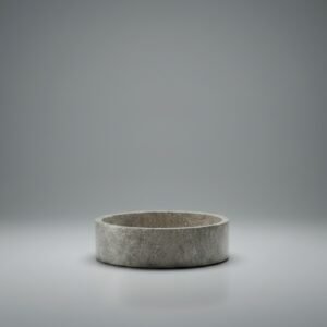 Dark Travertine Vessel Sink – Natural Stone Bathroom Basin