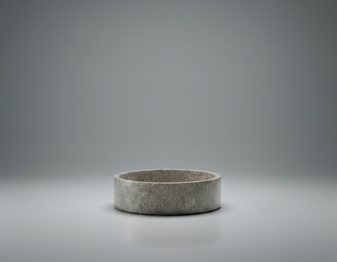 Dark Travertine Vessel Sink – Natural Stone Bathroom Basin