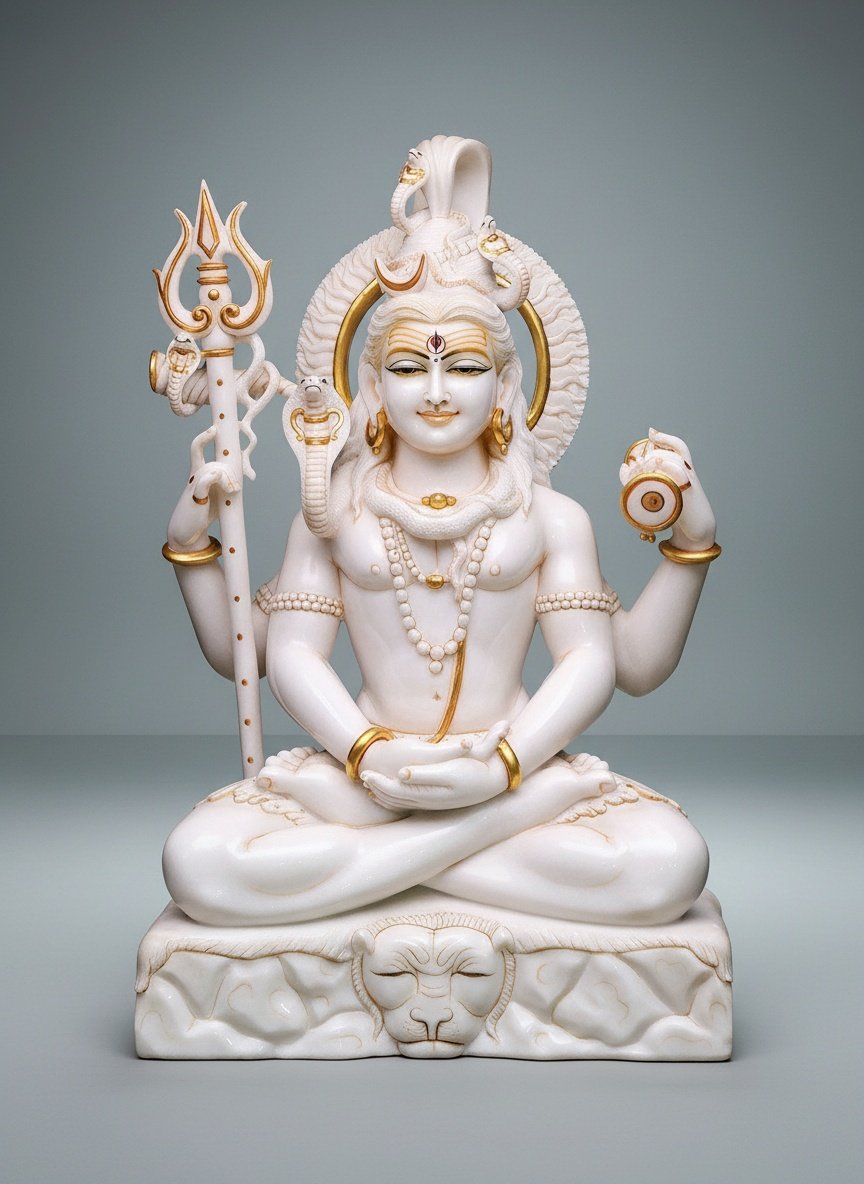 Serene Meditating Shiva Idol Statue – Calm Mahadev Pose