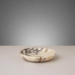 Handmade Calacatta Viola Marble Decorative Bowl – Sculptural Centerpiece Catchall