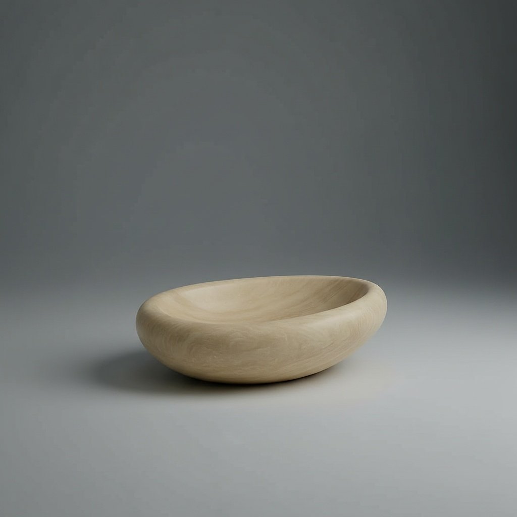 Hand-Carved Drop-Pattern Travertine Vessel Sink