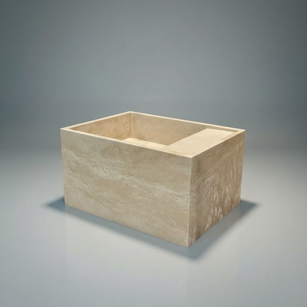 Troia Light Travertine Wall-Mount Bathroom Sink