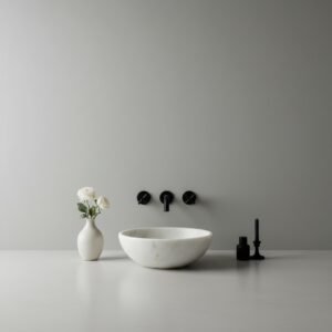 Carrara Marble Vessel Sink - Natural Stone Bathroom Basin
