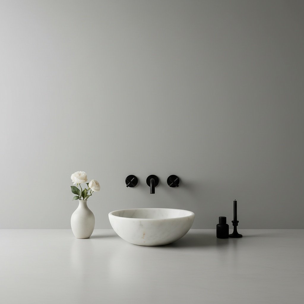 Carrara Marble Vessel Sink - Natural Stone Bathroom Basin