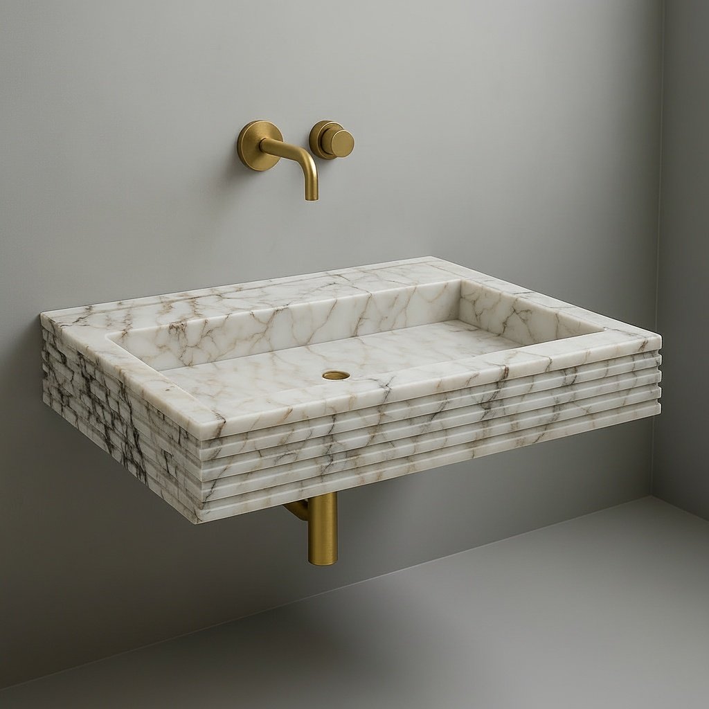 Calacatta Viola Marble Vessel Sink – Natural Stone Bathroom Basin