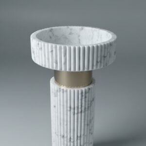 Handcarved Natural White Stone Decor Accent