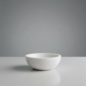 Handmade Minimalist Matte White Marble Bowl