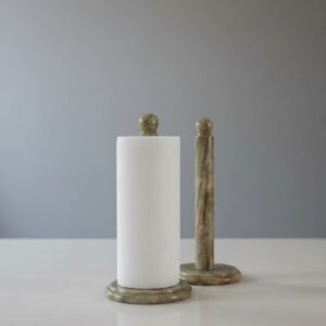Handmade Natural Marble Paper Towel & Tissue Roll Holder – Stone Kitchen Counter Organizer