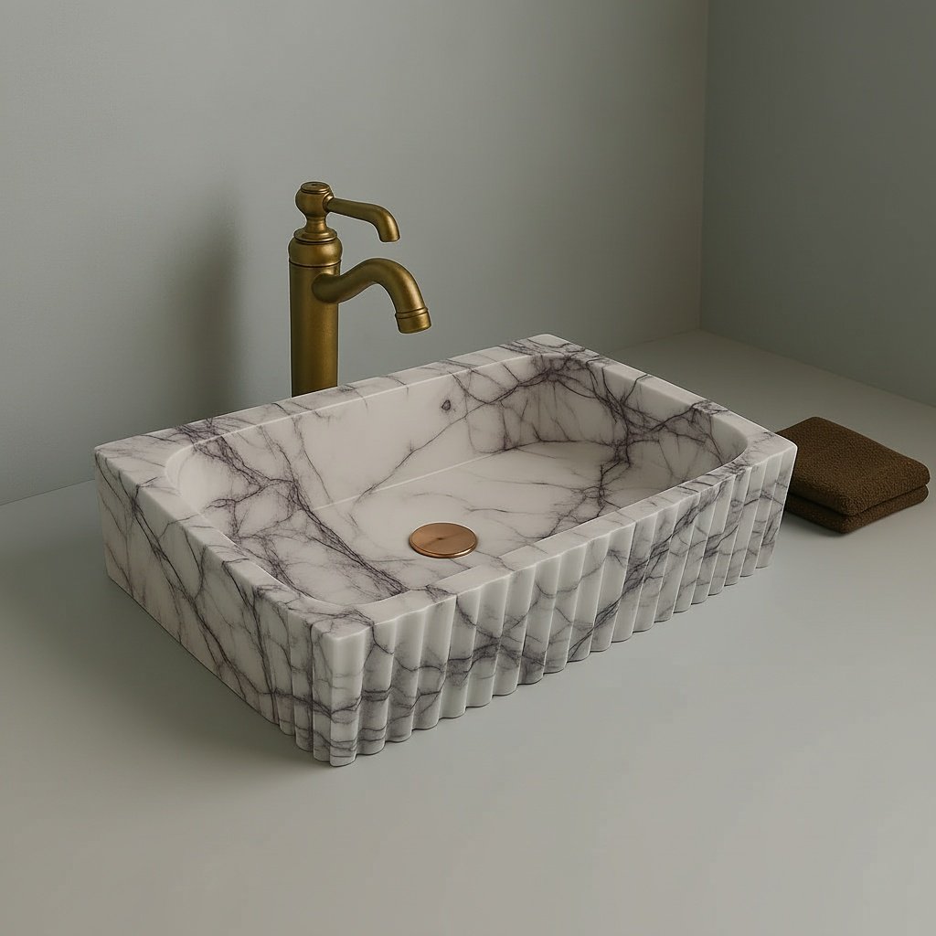 New York Marble Sink – Handcrafted Natural Stone Bathroom Basin