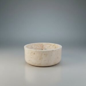 Beige Travertine Natural Stone Self-Rimming Drop-In/Above-Counter Bathroom Sink