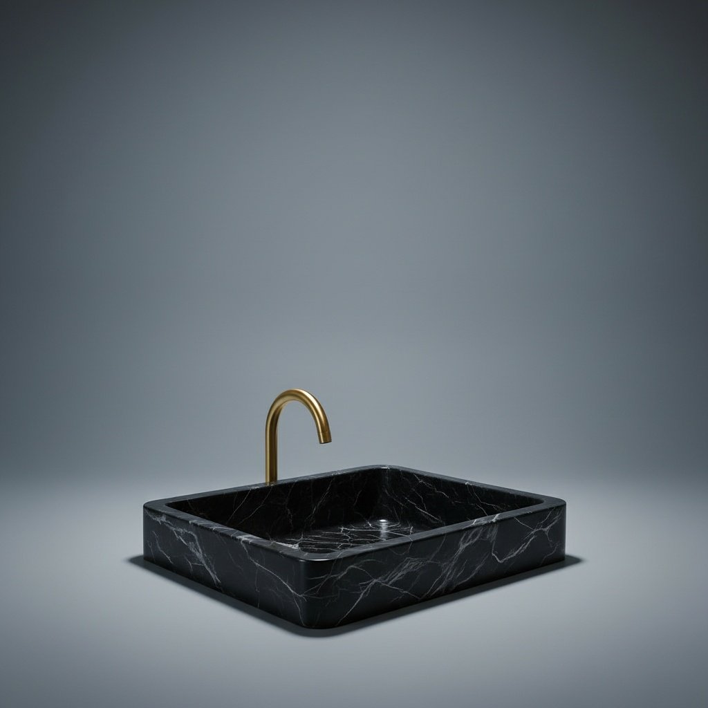 Luxury Black Marble Bathroom Sink