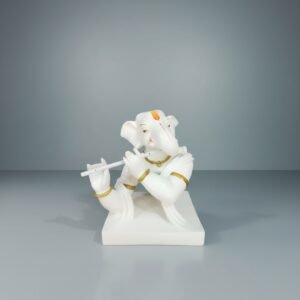 Artistic Lord Ganesha Playing Flute Decorative Art Piece for Home Decor & Gifts