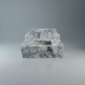 Calacatta Verde Marble Wall-Mount Rectangular Bathroom Sink