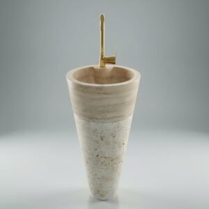 Natural Travertine Vertical Bathroom Sink